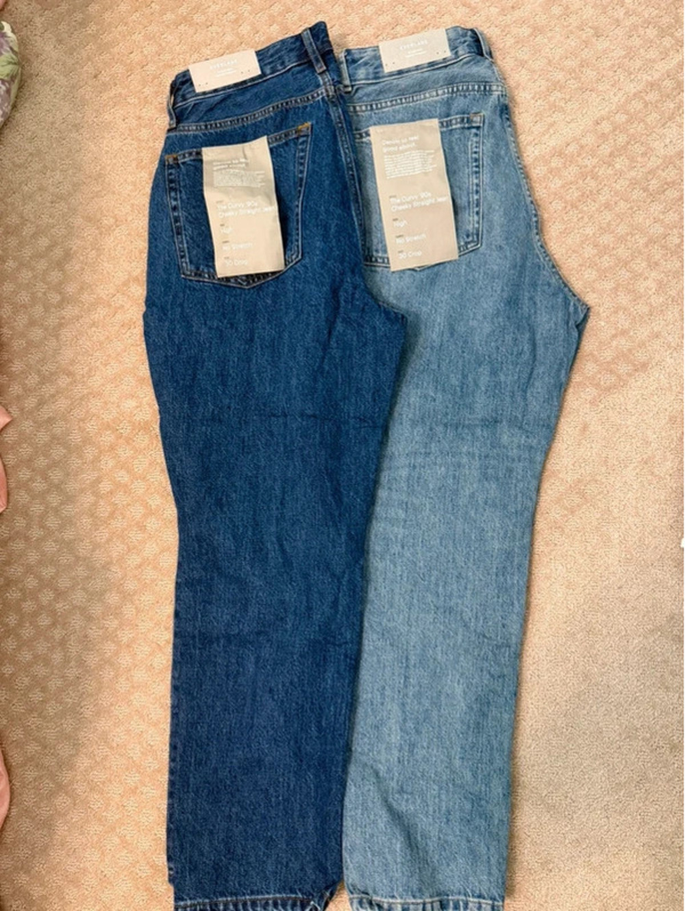 NWT Everlane Curvy ’90s Cheeky Straight Jeans Lot Size 30 – Light & Dark Wash